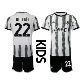 Juventus Angel Di Maria #22 kläder Barn 2022-23 Hemmatröja Kortärmad (+ korta byxor)